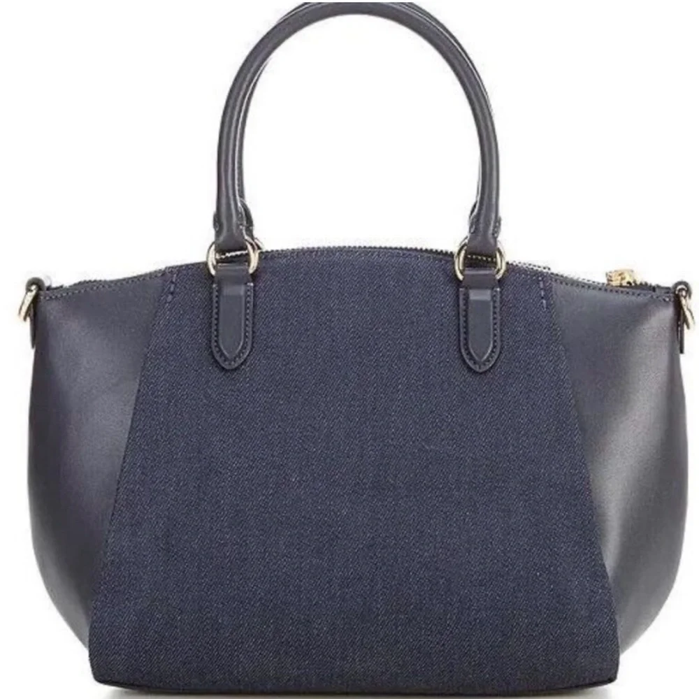 Coach Denim and Leather Elise Satchel